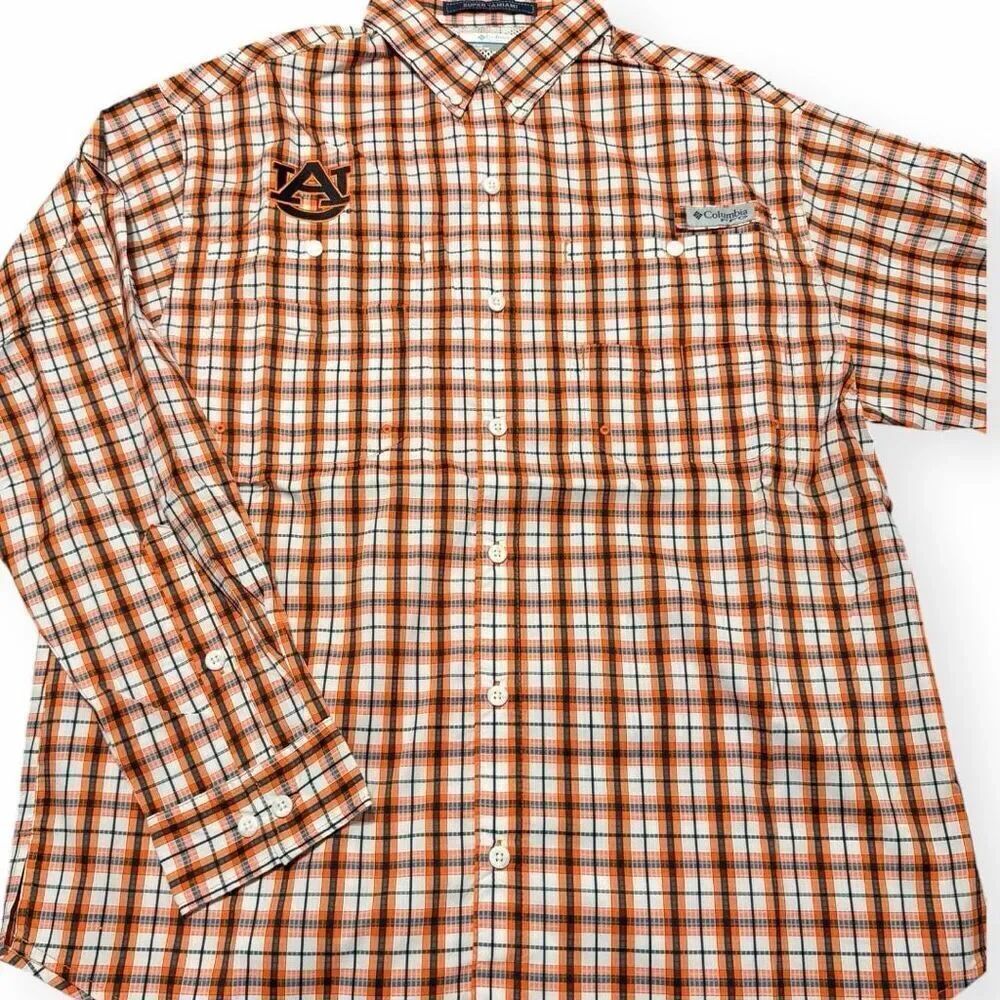 Columbia Auburn Tigers Super Tamiami Omni-Wick Vented Long Sleeve Shirt M New
